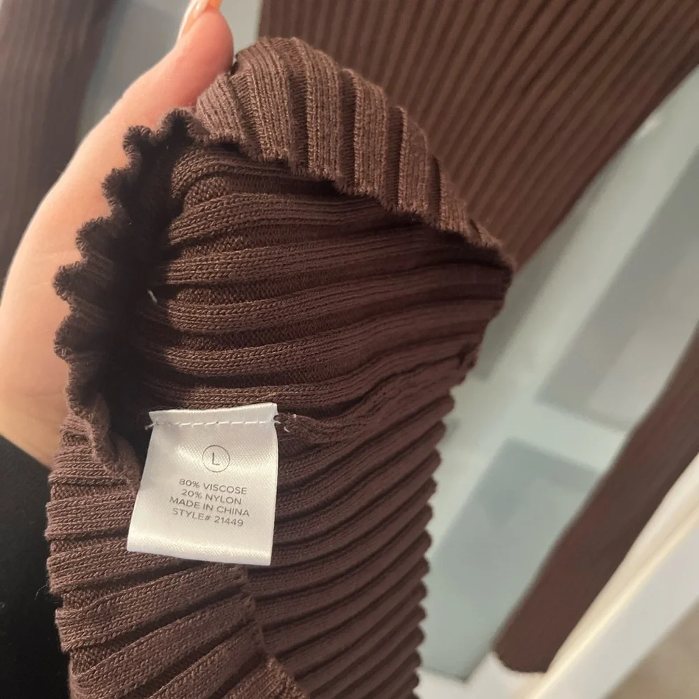 Fashion Nova Chocolate Long Sleeve Dress Brown sweater nit stretchy body-con new - Picture 4 of 5